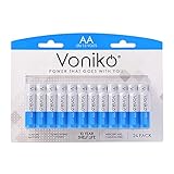 Voniko - Premium Grade AA Batteries - (24 Pack) - Alkaline Double A Battery - Ultra Long-Lasting, Leakproof 1.5v Batteries - 10-Year Shelf Life