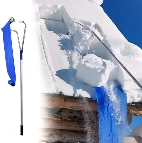 Adjustable 6.2-21 ft Lightweight Aluminum Roof Rake - Portable Snow Removal Tool for Solar Panels & Porches, Ideal for Seniors & Easy Use (Includes Scraper)