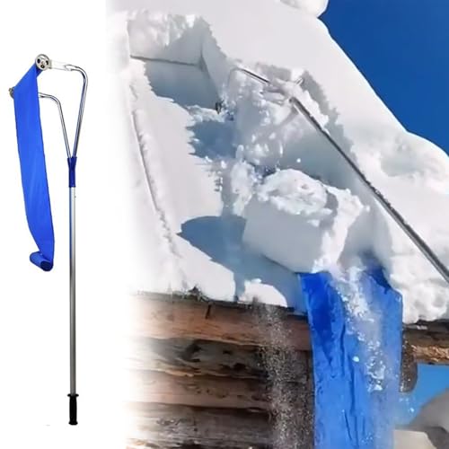 Rastrillo de nieve para techo, ajustable, de aluminio ligero, de 1,8 a 6,4 m: herramienta ideal para quitar nieve de personas mayores, paneles solares y porches. Incluye un raspador fácil de usar pa