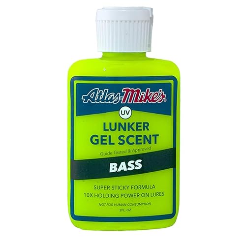 Atlas Mike's UV Gel Scent, Bass, Green, 2 oz., Fishing Attractant for Lures and Baits