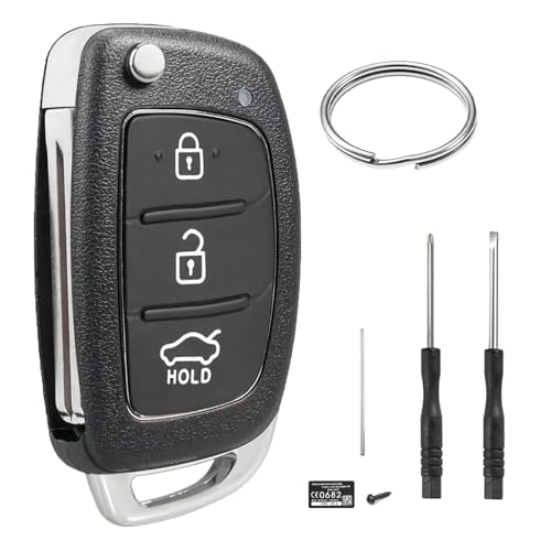 3 Botones Carcasa Llave para Coche Compatible con Hyundai i40 i30 i20 i10 ix20 ix35 Tucson Santa Fe Elantra Mando a Distancia Repuesto Carcasa Funda Llave de Coche Accesorios