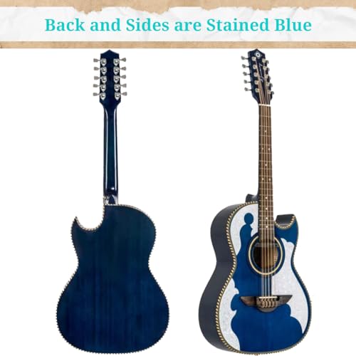 H. Jimenez, 7-String Acoustic-Electric Guitar, Ambidextrous, Blue (LBQ4ETB) - Image 2