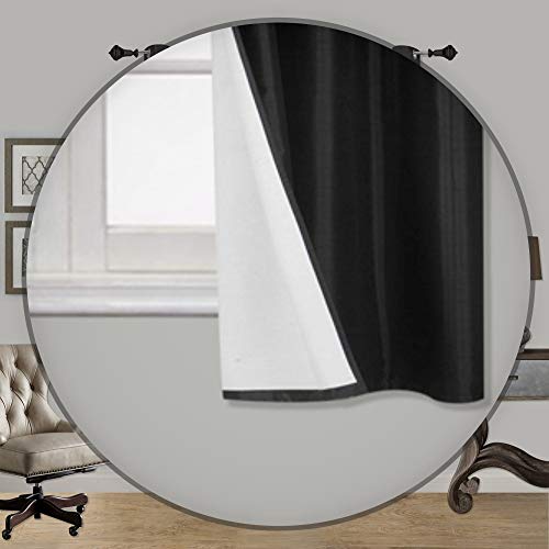2 Piece Faux Silk Window Blackout Curtain Solid Pattern with Bronze Antique Grommet Energy Efficient Adam Size 63