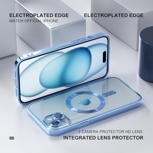 Image of Misea Magnetic for iPhone 15 Plus Case Compatible with MagSafe Light Blue