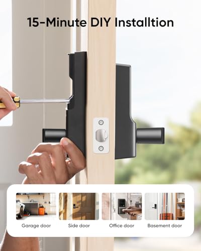 eufy Security Smart Lock C33, Keypad Door Lock with Handle, Fingerprint Door Knob, Keyless Entry Door Lock for Front Door and Bedrooms, Electronic Deadbolt, Wi-Fi, App Control, IP53 Waterproof, Black - Image 6