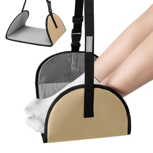 Reposapiés Hamaca Para Avión - Colgador De Pies Para Viajes Largos Con Longitud Ajustable | Soporte Ergonómico Para Piernas En Vuelos Y Oficina,Imprescindible Para Oficina En Casa Tren Trabajo Y Pausa