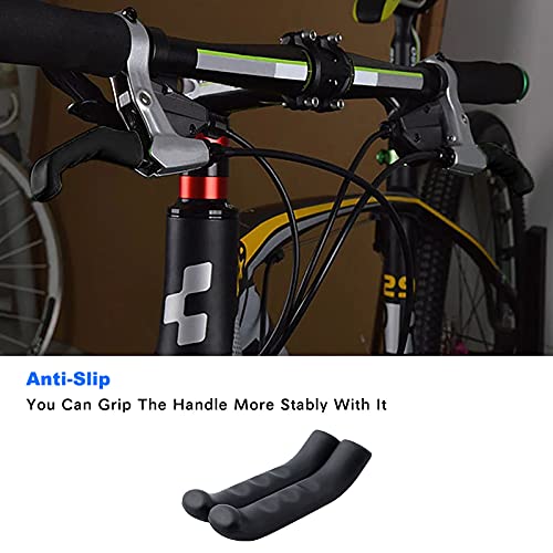 Aleoed Black Universal Bicycle Brake Handle Lever Cover Silicone Gel Anti-Slip Protection Sleeve Brake Fixed Lever Cover Cycling For Mtb Mountain Road Bike #TOP2