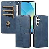 Trugox Handyhülle für Samsung Galaxy A16 4G 5G/A17/A26 5G Hülle Klappbar Klapphülle mit Kartenfach Handytasche Schutzhülle Handy Tasche Leder Geldfach Wallet Case Flip Cover - Blau
