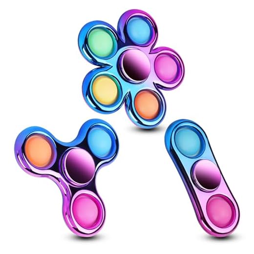 FIGROL 3 Pack Pop Fidget Spinners for Party Favors|Hand Fidget Bulk Toys for Classroom Return Prizes|Sensory Fidget Toys for Teens Boys Girls|Easter Basket Stuffers Brithday Gifts Prizes