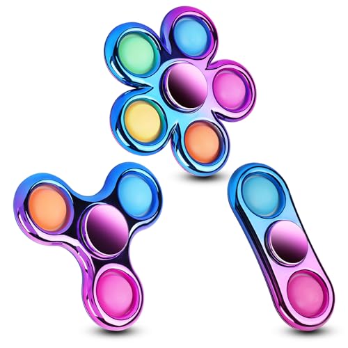 Figrol Fidget Toys 3 Pack,Pop Fidget Spinner for Kids & Adults Relieves Stress and Calm Down,Sensory Toys for Kids with Autism ADHD Toy
