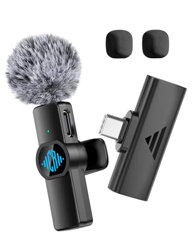 Image of CEROAN Mic for YouTube Wireless, Smart Noise Cancellation Wireless Microphone, Plug and Play, 30-Meter Transmission Range, Lapel Microphone for Recording, Live Streaming