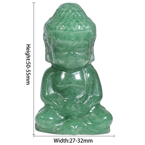 Figura Budista Meditación de Aventurina Verde 1.9 pulg miniatura 3