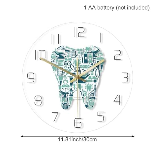 Horloge murale moderne chic en forme de dent décoration haut de gamme - 5