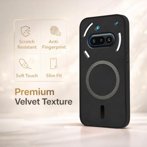 Image of Jkobi Leather Finish Back Cover Case for Nothing Phone 3A 5G (MagSafe Compatible Wireless Charging | Soft Touch | Camera Bump Protection)