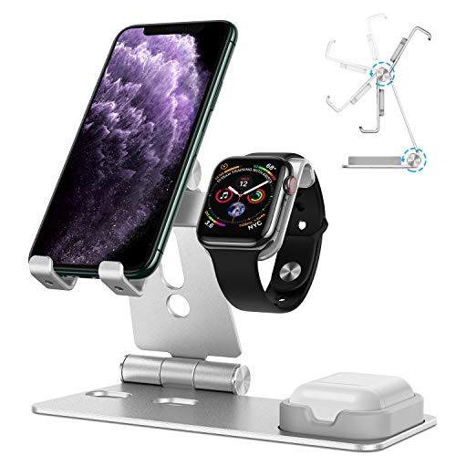 OMOTON Stand for Apple Watch - Cell Phone Stand for Airpods, [Updated Dock