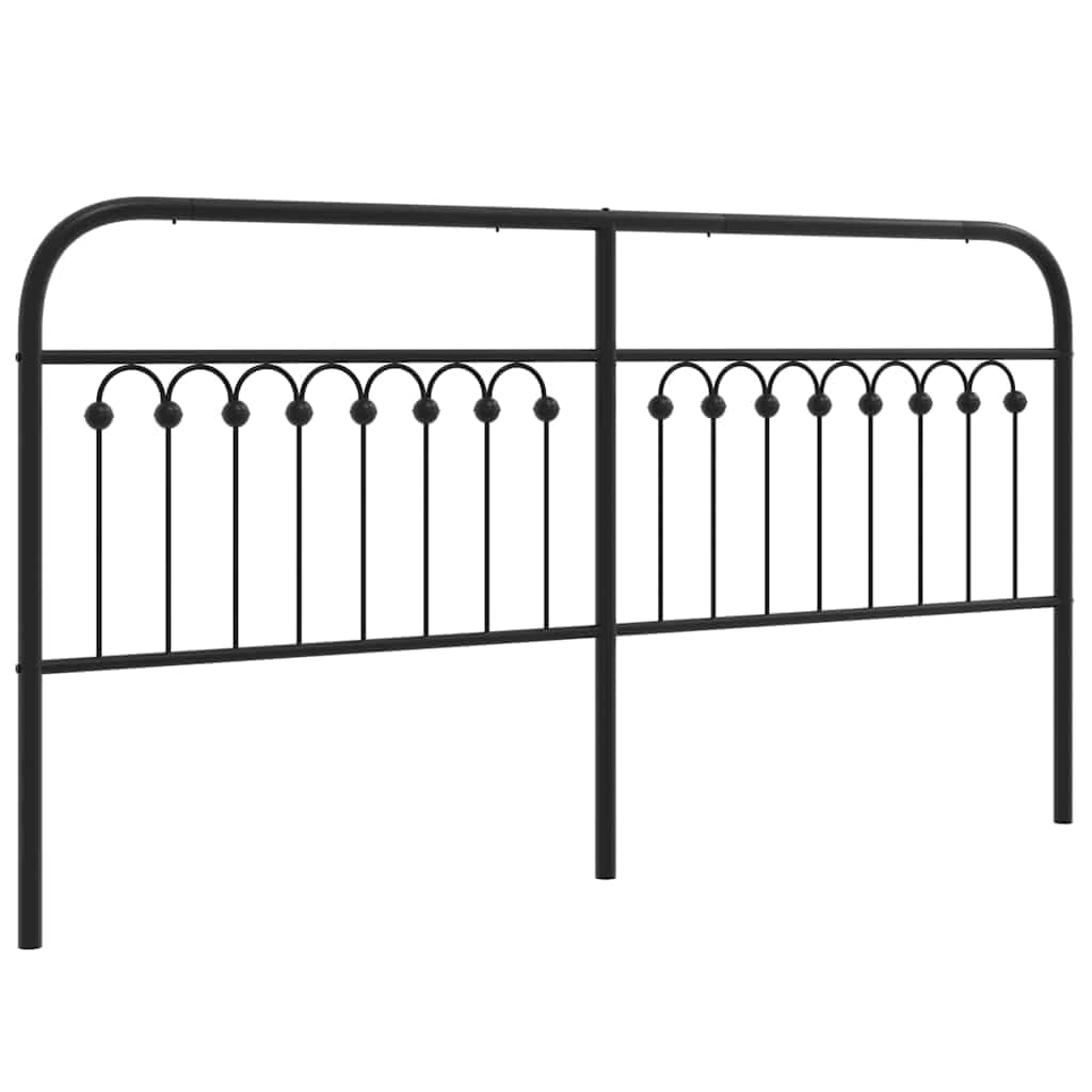 Vidaxl Metal Replace Headboard Black 180 Cm