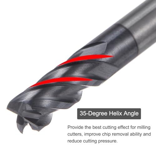 Image of uxcell 2pcs 5mm Dia 5mm Shank Square Nose End Mill 4 Flutes HRC45 Carbide AlTiN Coated CNC Router Bits Cutter Tools for End Milling CNC Machining