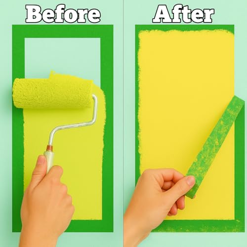 Image of Green Painters Tape - Masking Tape 2 Inch Wide (1.88 inch x 90FT) - Multi-Surface, Smart Adhesion, Indoor & Outdoor - 1 Roll Paint Tape for DIY, Labeling, Art, Car (#3910)