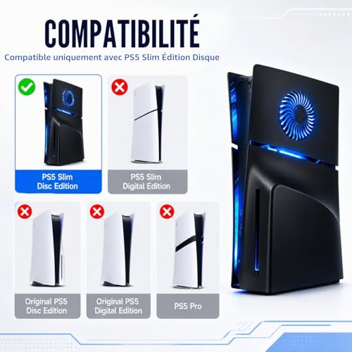 Façade LED RVB pour PS5 Slim plaques de rechange premium - 2