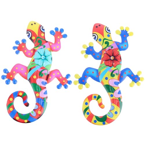 Art mural décoratif gecko en métal GARVALON pour créer un salon chaleureux et accueillant