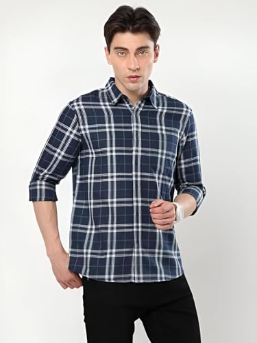 Image of GLORYBOYZ Men's Full Sleeve Checkered Casual Cotton Shirt S-2XL