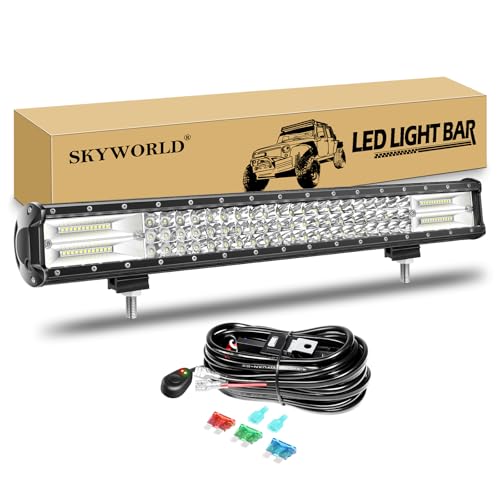 SKYWORLD Barre led 23 pouces 59 cm 324W Rampe bar 4x4 avec 12v faisceau de...