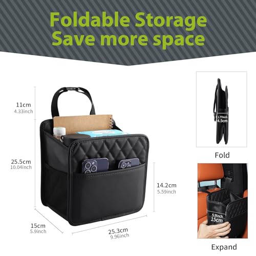 Image of FrgKbTm Car Seat Back Organizer, Waterproof Car Backseat Organizer with Cup Holders Large Capacity Hanging Car Storage Bag for Phones Documents Cups Bottle Travel Compatible with Most Vehicles