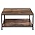 SUPER DEAL 2-Tier Industrial Coffee Table with Storage Shelf for Small Apartment Living Room, Rectangle Wood and Stable Metal TV Stand Side End Table, Rustic Brown