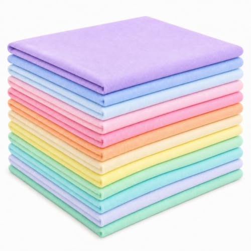Image of WILLBOND 12 Pcs Large Felt Sheets 36 x 36 Inch 1.2 mm Pastel Series