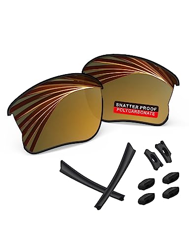 Image of PRO+ Polycarbonate Replacement Lenses & Rubber Kits /Nose Pads for Oakley Flak Series Sunglasses