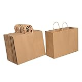 Brothersbox Large Brown Paper Bags with Handles 100PCS Kraft Paper Bags with Handles Craft Gift Bags
