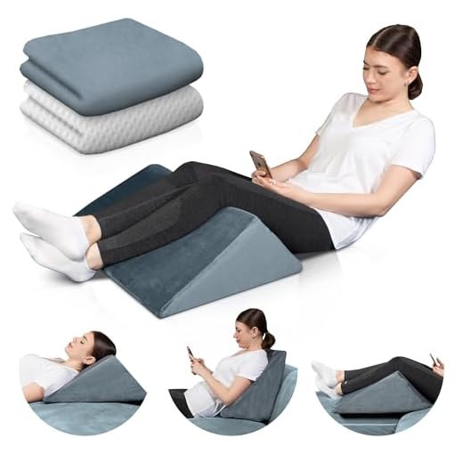 Lunix LX14 1pc Orthopedic Knee Wedge Pillow, Extra Cover Included, Post Surgery Memory Foam for Back, Leg, Pain Relief, Sitting Pillow, Triangle Pillow for Knee Support, Adjustable Pillows for Reading
