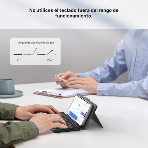 Teclado Bluetooth ultrafino CACOE para estudiar y trabajar con soporte de móvil integrado 6