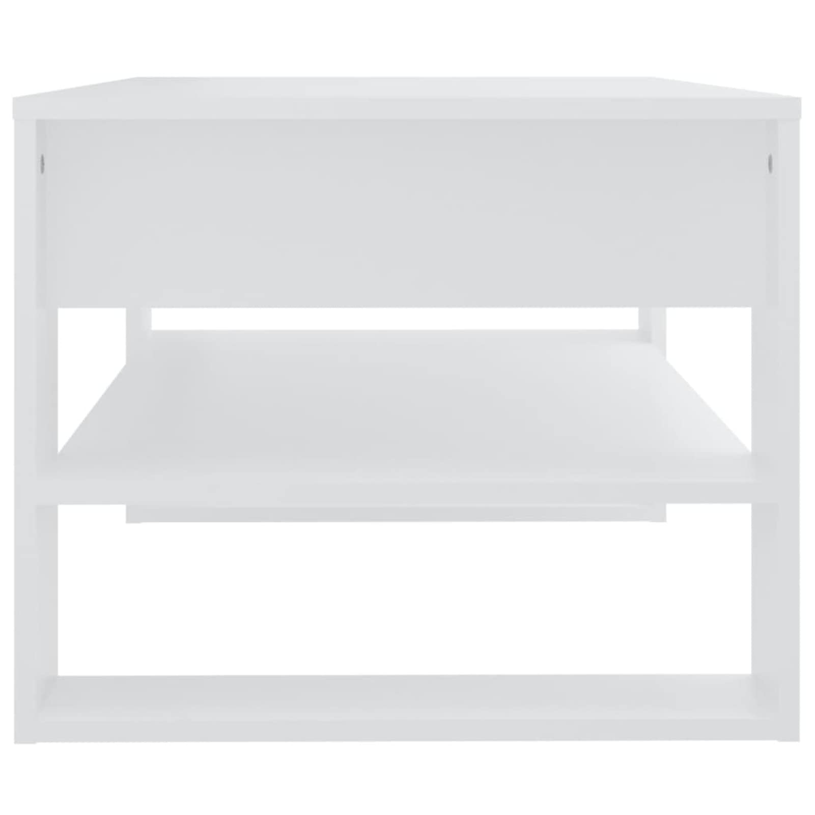 Homgoday Tavolino da caffè bianco 102 x 55 x 45 cm, in legno ingegnerizzato, tavolino da tè per soggiorno, sala d'accoglienza degli ospiti, camera da letto e mobili da ufficio