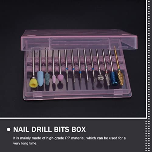 Beaupretty 4-Piece Nail Drill Bit Holder Organizer with 14 Holes for Professional Nail Art Storage