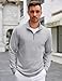 COOFANDY Men's Quarter Zip Up Pullover Lightweight Mock Neck Sweatshirt Casual Long Sleeve Polo Shirt