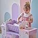 Olivia’s Little World Fantasy Care Doll Nursery 6-in-1 Unicorn Themed Baby Station with Cradle, Washer, High Chair, Sink & Closet with 3 Wooden Hangers for Pretend Play, for Girls Ages 3 and Up
