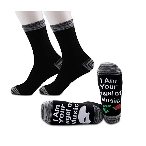 JXGZSO 2 Pairs Musical Fans Gift I Am Your Angel of Music Socks (I Am Your Angel of Music)