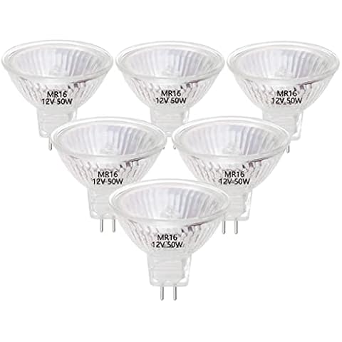 Bombillas halógenas MR16, 50 W, 12 V, blanco cálido x6 Cover