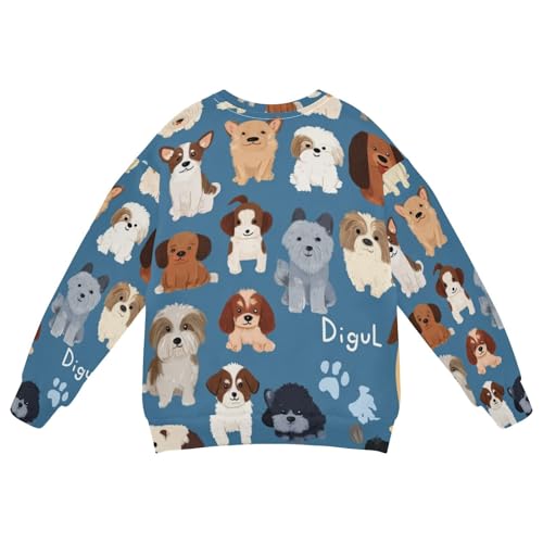 Plaaee Boys Girl Sweatshirts Pullover Cute Dog and Puppy Set Toddler Crewneck Winter Long Sleeve Tops Shirts for Kids 4T2