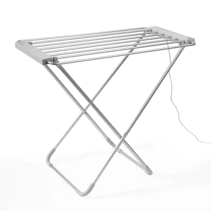 SVE Tendedero Eléctrico de Interior 100W con 6 Barras de Aluminio – Secador de Ropa Rápido y de Bajo Consumo, Plegable y Portátil para Hogar
