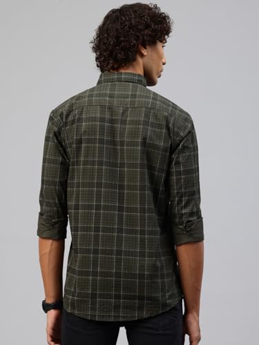Image of Majestic Man Men Comfort Slim Fit Pure Cotton Tartan Checked Casual Shirt