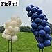 Firomi Navy Blue Balloons 12-inch 100 Pack Big Round Helium Dark Blue Thicken Latex Balloon for Wedding Birthday Graduation Party Backdrop Decorations (with 3 Ribbons)