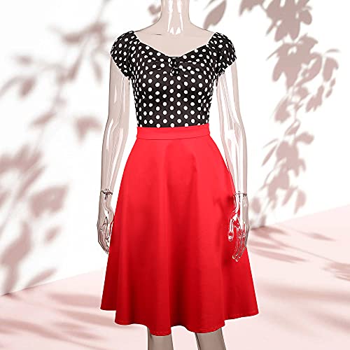 Image of YARN & INK Women's Rockabilly Tops 1950s Pinup Shirt Casual Off Shoulder Vintage Blouse
