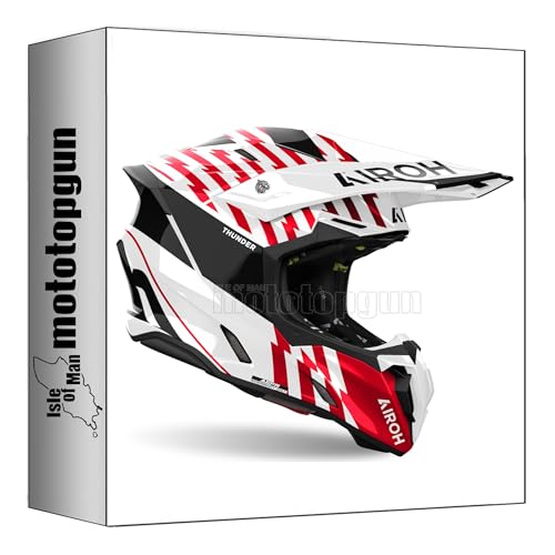 Casque moto cross Airoh Twist 3 Thunder rouge casque intégral de protection taille L pas cher
