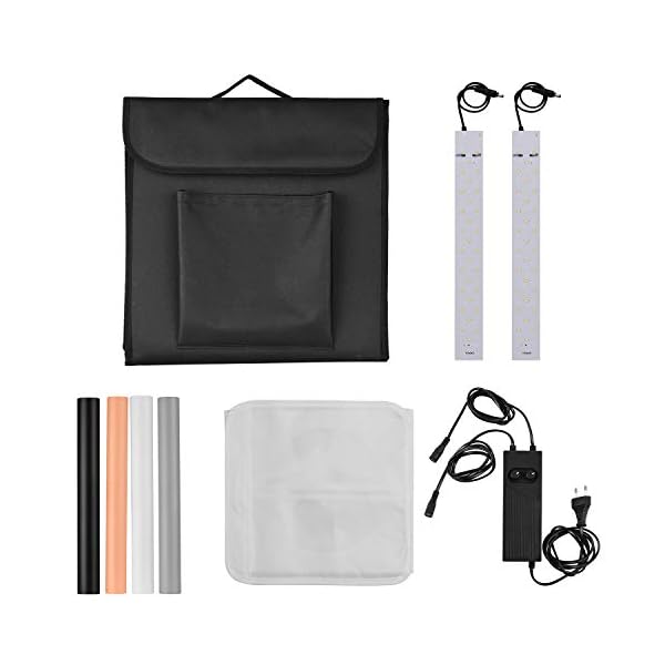Andoer Fotostudio Set, 40×40×40cm, LED-Fotobox Lichtbox Lichtwürfel Profi Fotografie Lichtzelt Faltbare Fotolichtbox mit… – Bild 8