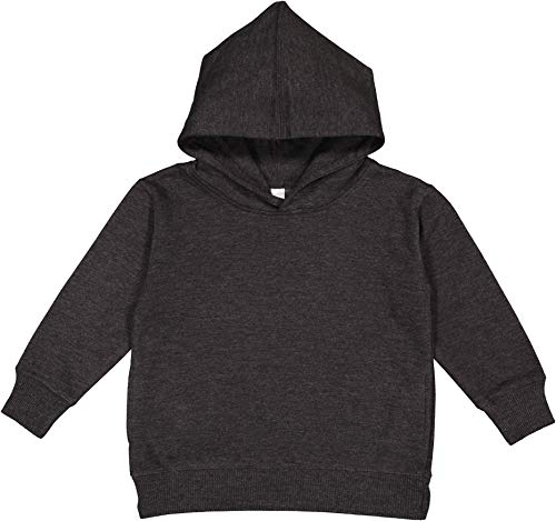 RABBIT SKINS Toddler Fleece Long Sleeve Hooded Pullover Sweatshirt with Side Seam Pockets, Vintage Smoke, 4T