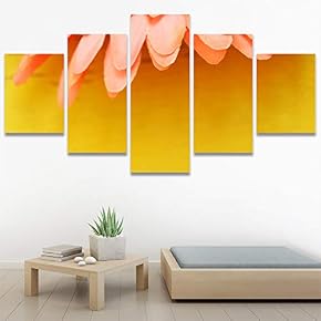 SIGNWIN 5 Panel Canvas Wall Art Bright Flowers...