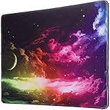 Galaxy Mouse Pad with Locking Edge, Gaming Speed Version Medium Cloth Mouse Mat, Non-Slip Rubber Base Mousepad, for Laptop, Computer, PC, Keyboard, 11.57×9.84×0.12 inch