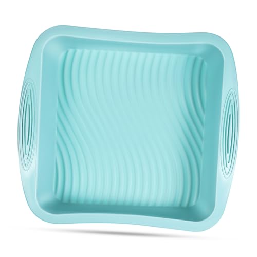 CIYODO Silicone Baking Tin Square Cake Pan Baking Tray Non-slip Handle Heat Distribution for Uniform Cooking